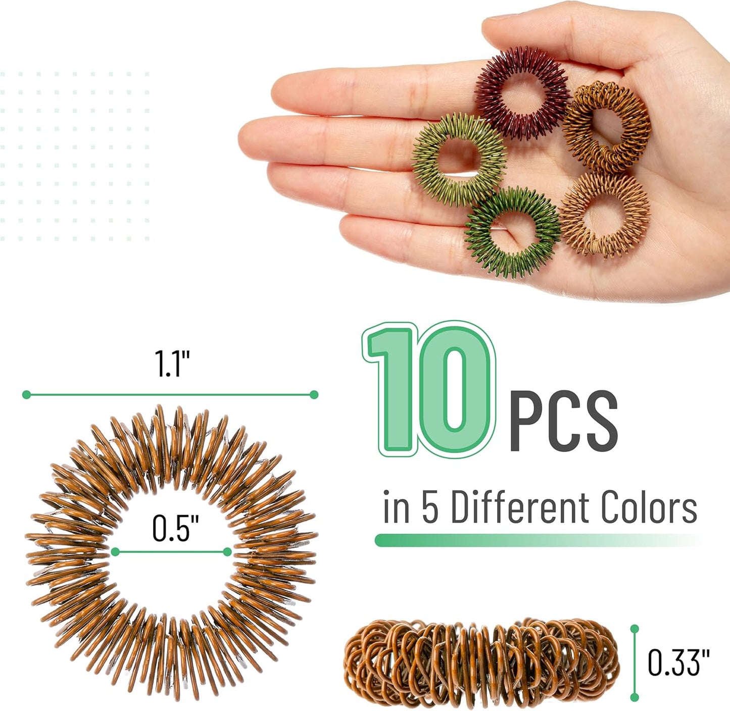 Spiky Sensory Rings - 10 Pack